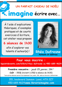 Atelier littéraire avec Rhéa Dufresne