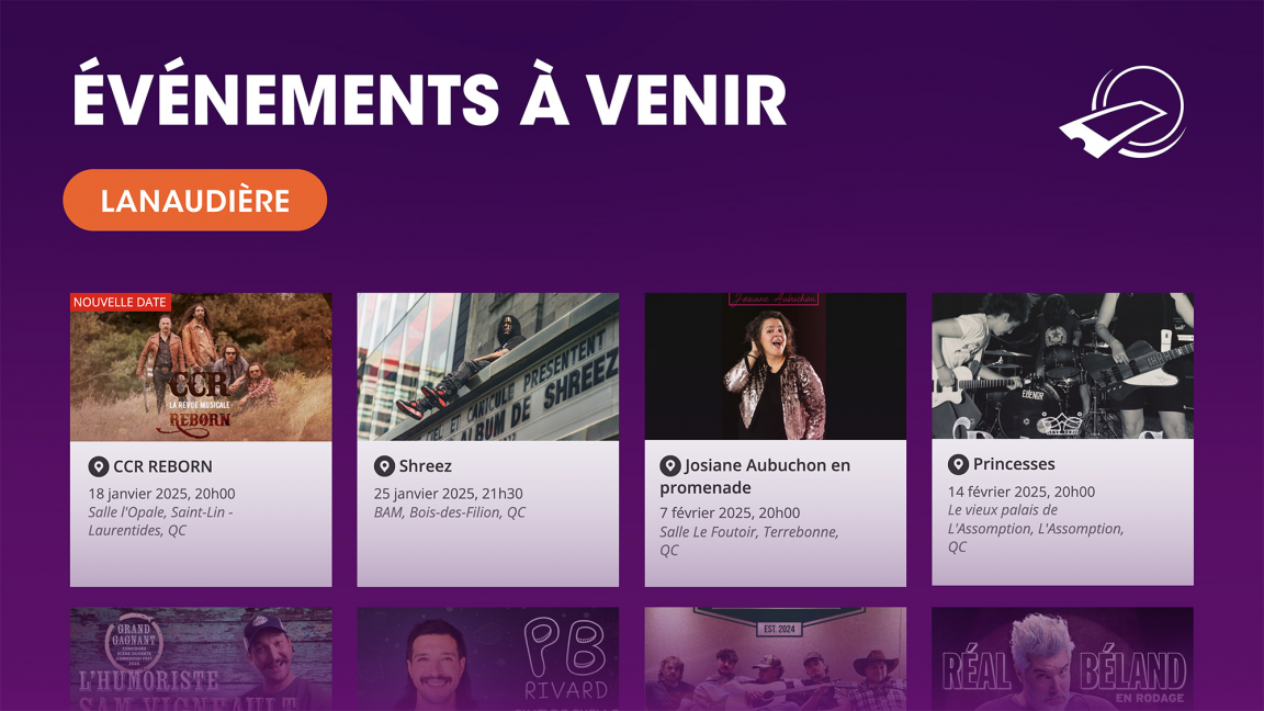 Événements à venir - Lanaudière