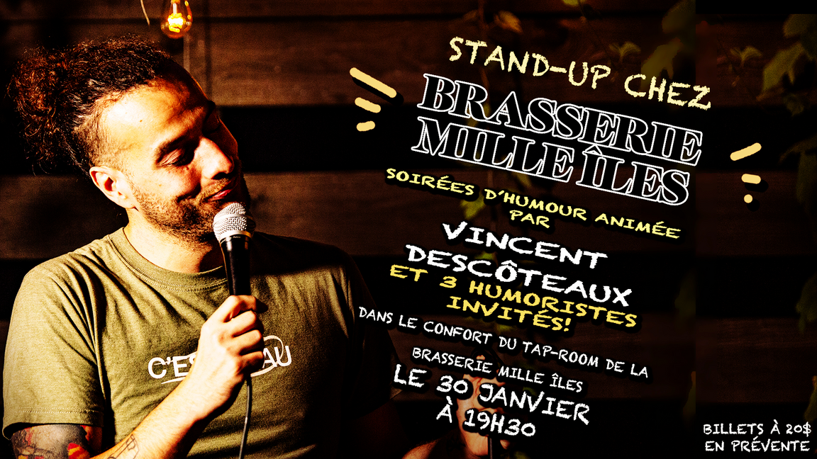Stand-up chez Brasserie Mille iles hiver 2026