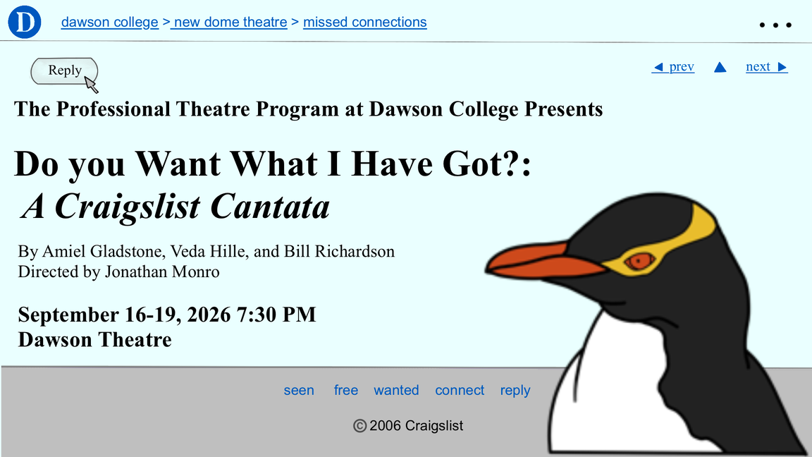 Do You Want What I have Got? A Craigstlist Cantata
