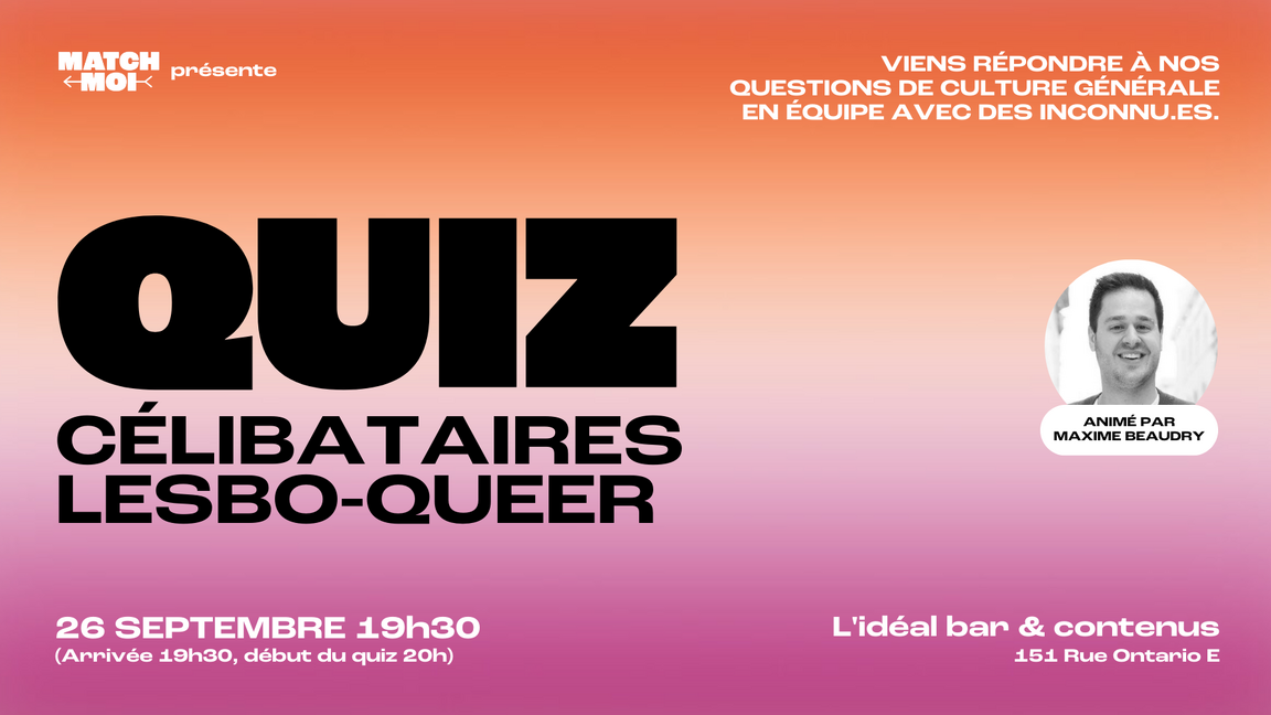 Soirée Quiz - Célibataires Lesbo-Queer (25 à 40 ans)