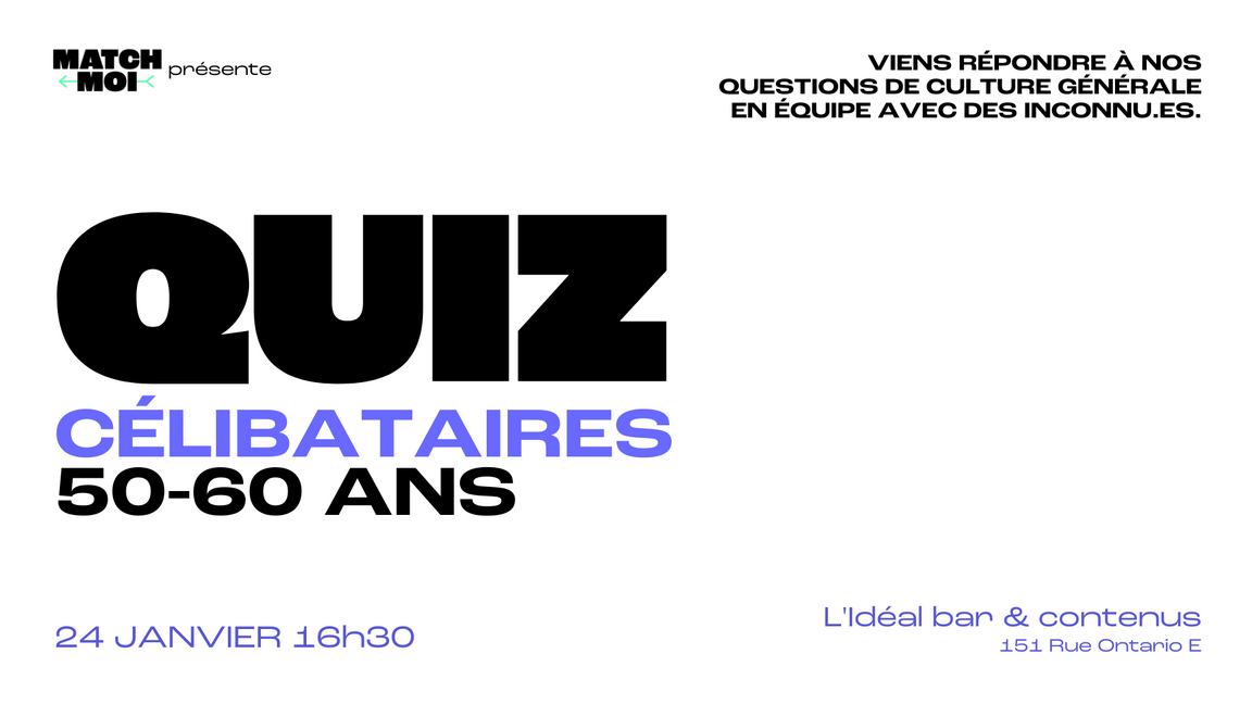 QUIZ - Célibataires 50-60 ans