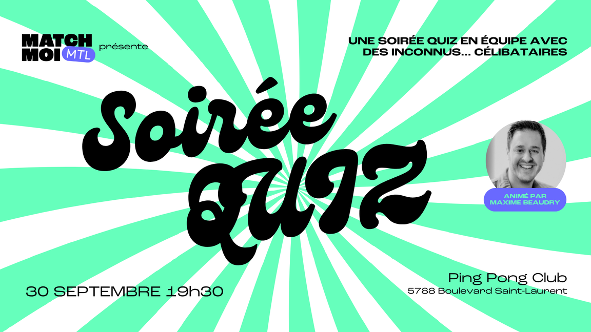Soirée quiz - On crée les équipes! (25-40 ans)