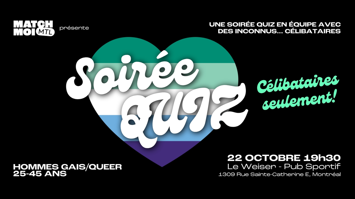 Quiz pour Célibataires - Hommes gais/queer (25-45 ans)