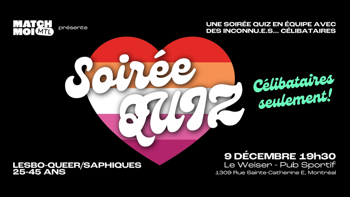 Soirée quiz - Célibataires lesbo-queer/saphiques (25-45 ans)