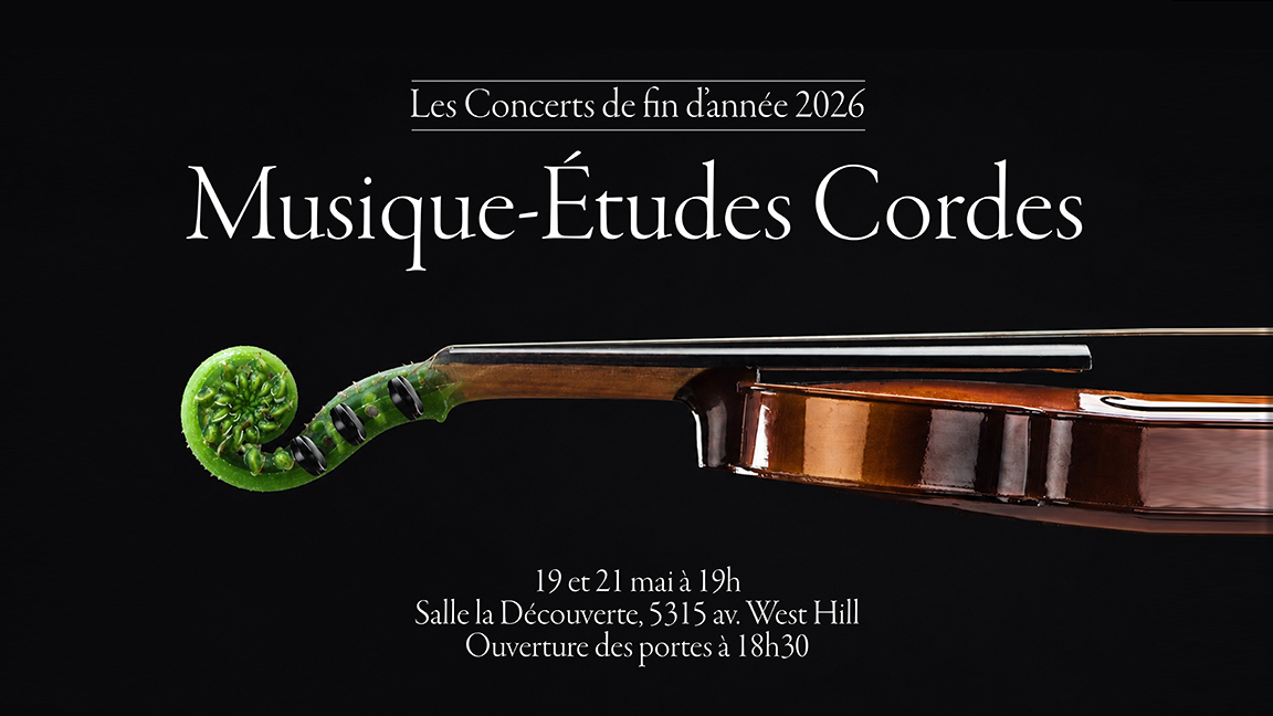 Concert de fin d'année 2026 Orchestres à cordes Musique-Études – Secondaire 2 et 3 - École secondaire St-Luc