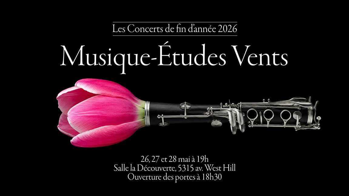 Concert de fin d'année 2026 Harmonies Musique-Étude vents - Secondaire 1 et 3 - École secondaire St-Luc