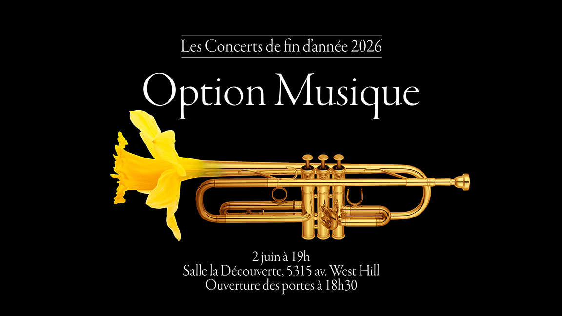 Concert de fin d'année 2026 Option musique - École secondaire St-Luc