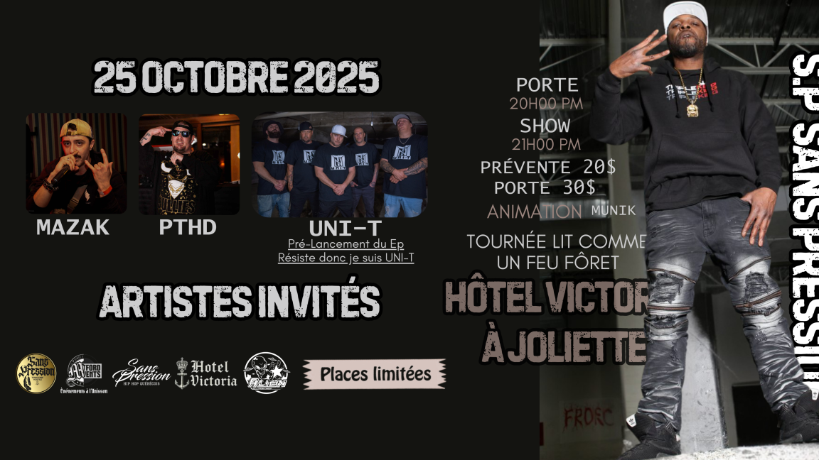 S.P SANS PRESSION À JOLIETTTE (18ANS ET +)
