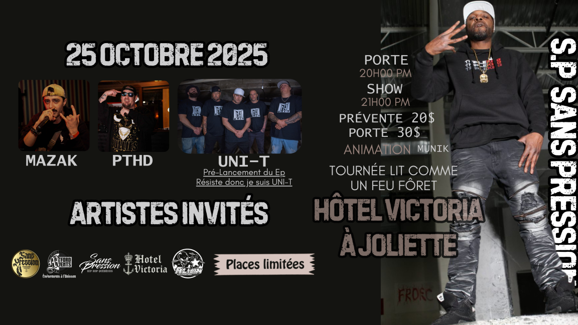 S.P SANS PRESSION À JOLIETTTE (18 ANS ET +)