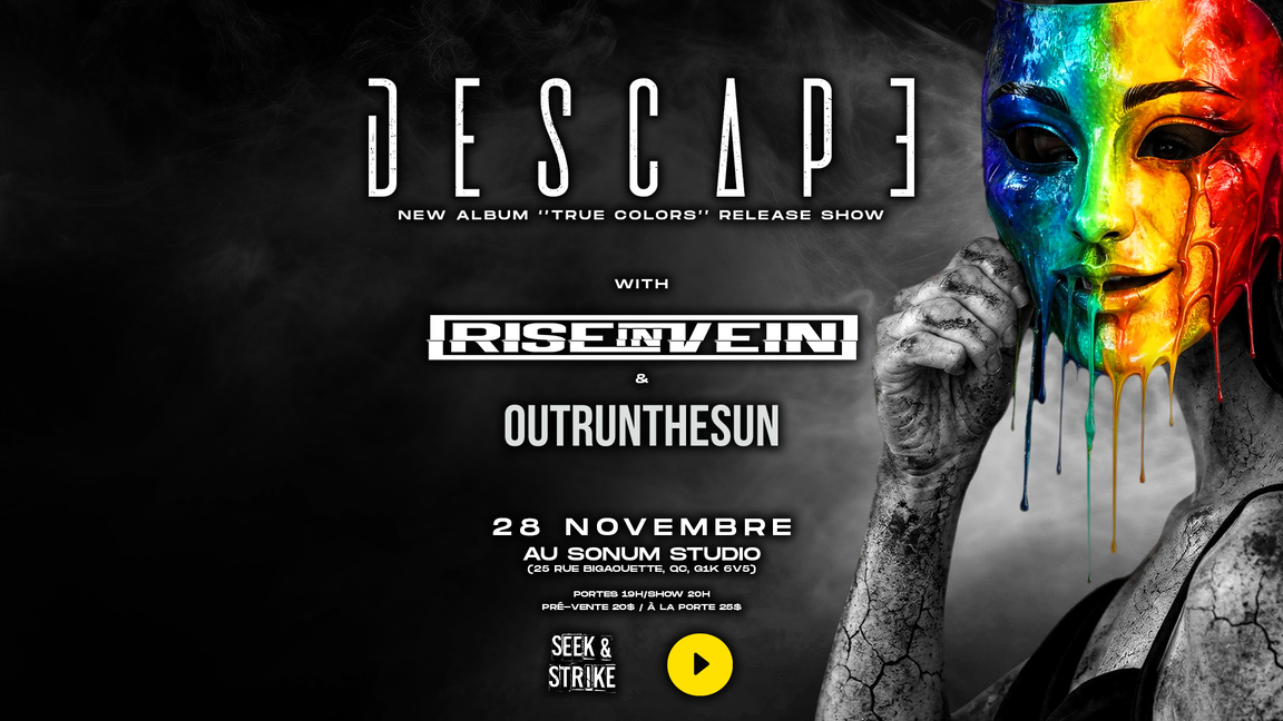 Sortie de l'album ''True Colors'' de Descape avec Rise In Vein et Outrun The Sun
