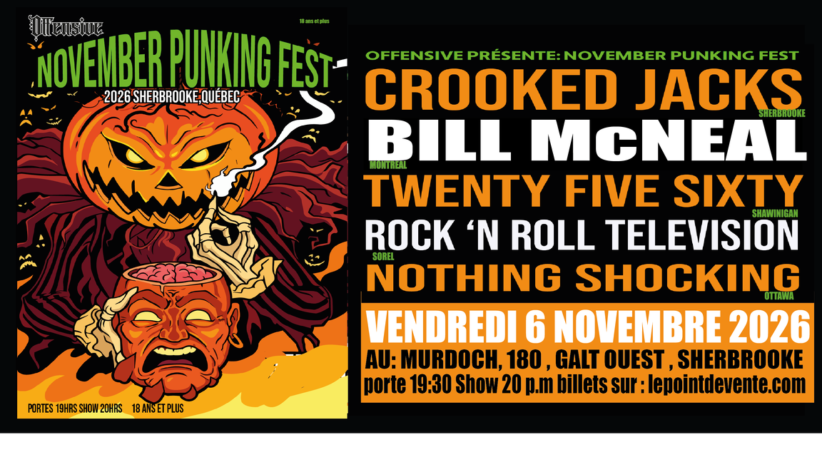 Offensive présente:8 nov,Crooked Jacks-Bill Mc Neal et invités November punking fest