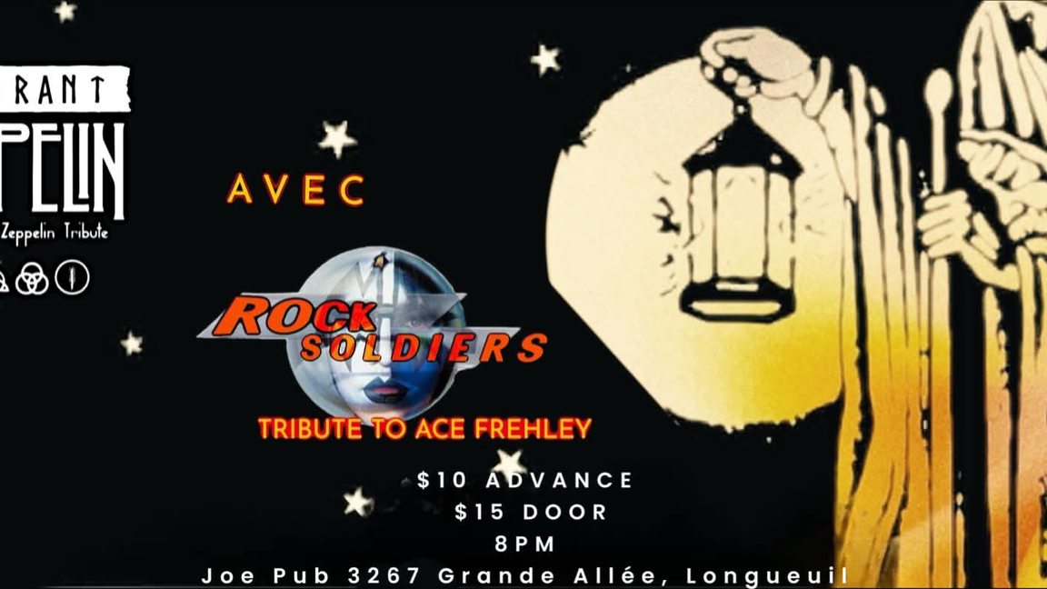 Led Zeppelin tribute Immigrant Zeppelin + Rock Soldiers Ace Frehley tribute