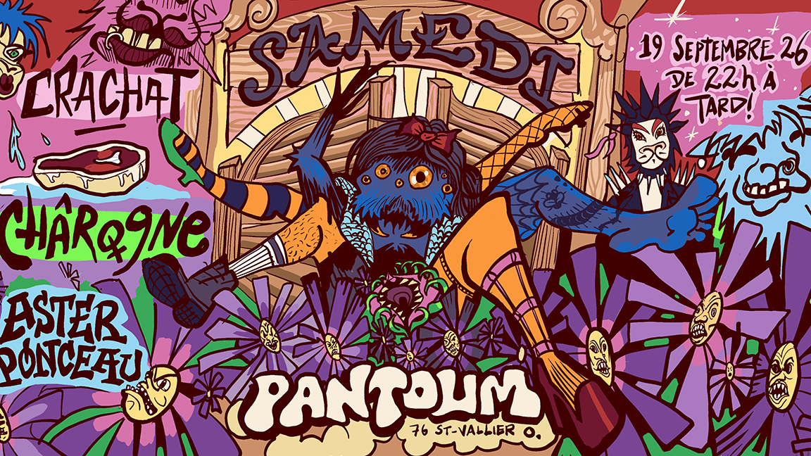 Afterparty FESTITOOK du SAMEDI au PANTOUM, avec CHÂROGNE, Aster Ponceau et Crachat