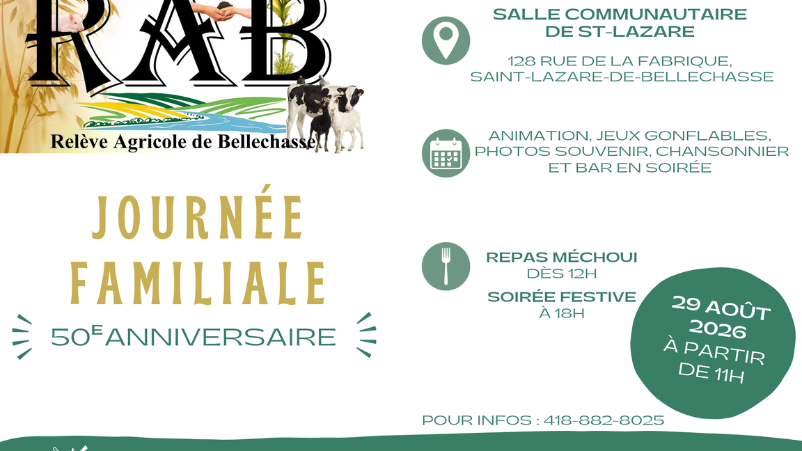 50e anniversaire de la Relève Agricole de Bellechasse