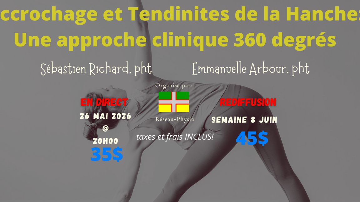 Accrochage et Tendinites de la Hanche: Une approche clinique 360 Degrés