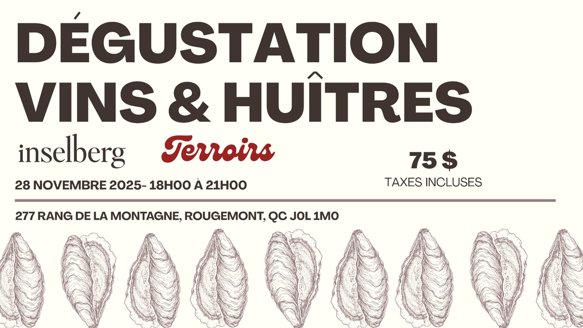 Soirée festive Vins & Huîtres en collaboration avec Terroirs restaurant