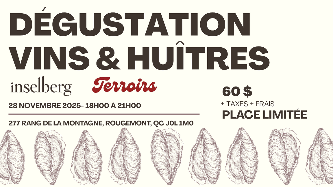 Soirée festive Vins & Huîtres en collaboration avec Terroirs restaurant