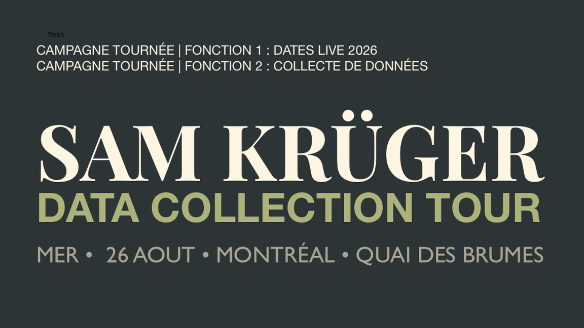 Sam Krüger + Invité Spécial @ Quai Des Brumes