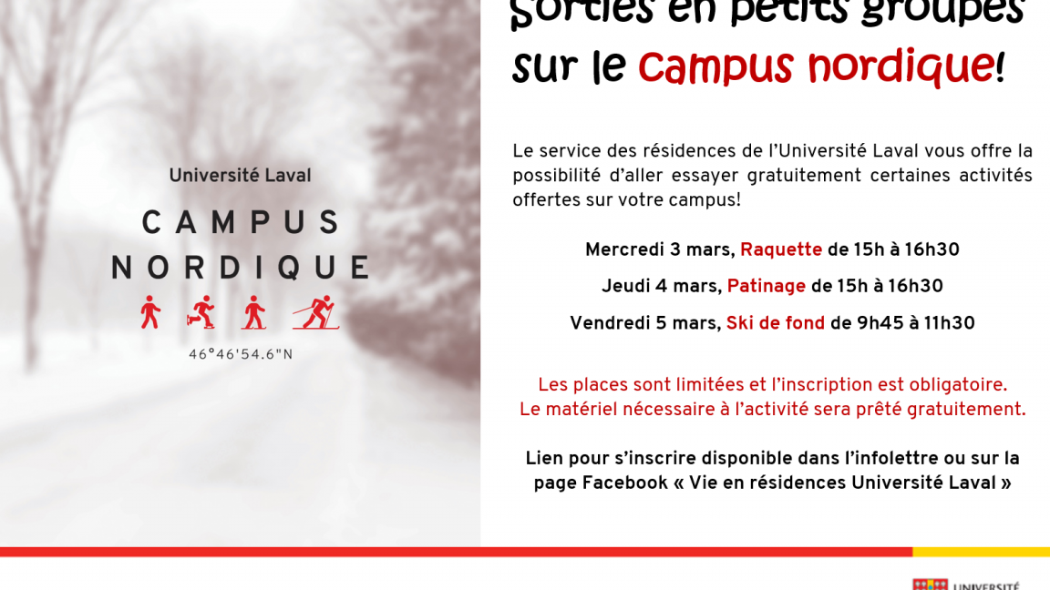 Sorties en petits groupes sur le Campus Nordique