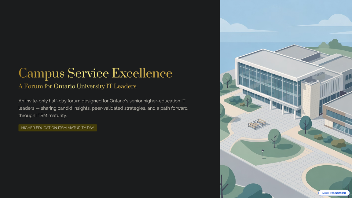 Higher Education - ITSM Maturity Day