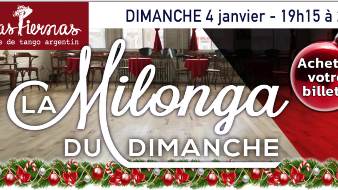 Milonga dimanche 4 janvier