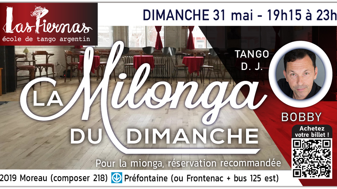 Milonga dimanche 31 mai