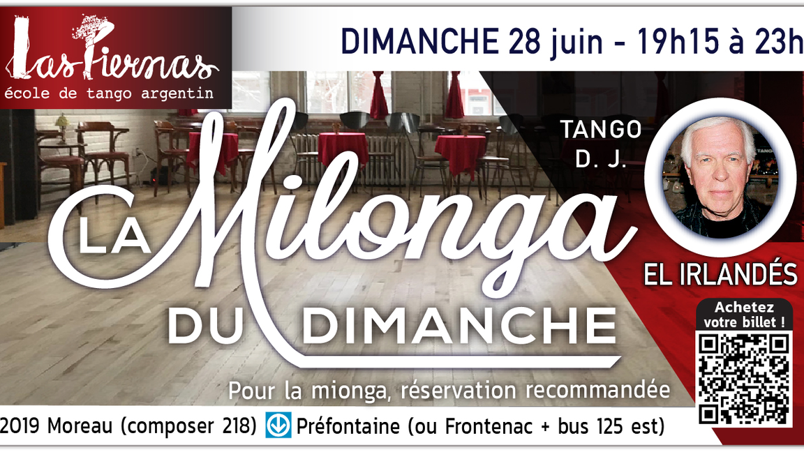 Milonga dimanche 28 juin