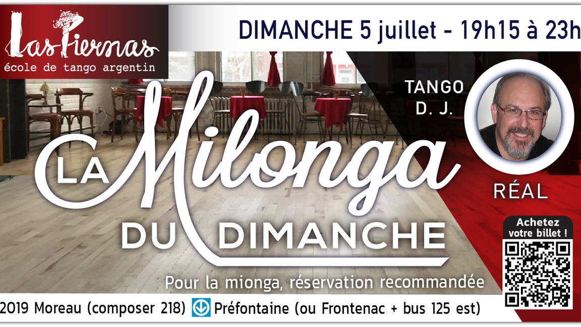 Milonga dimanche 5 juillet