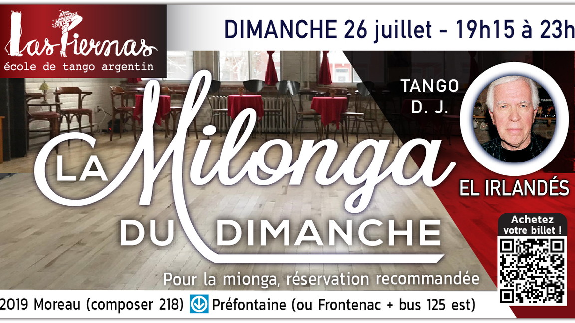 Milonga dimanche 26 juillet