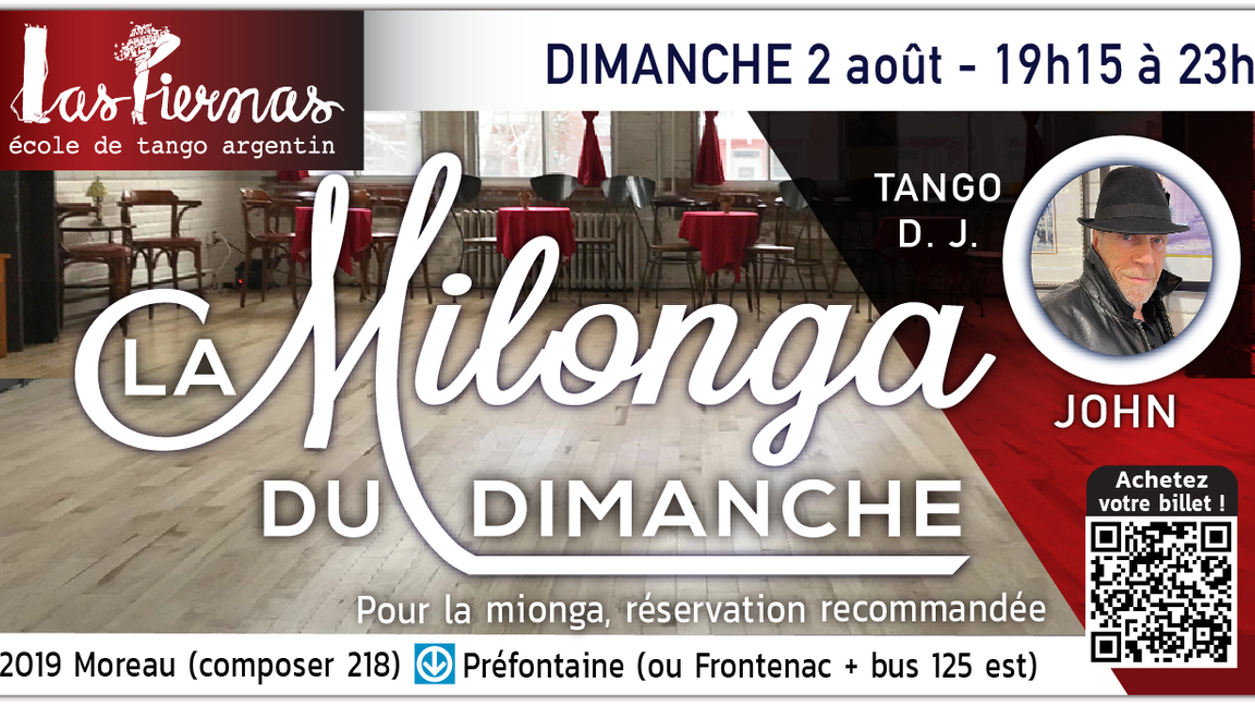Milonga dimanche 2 aout