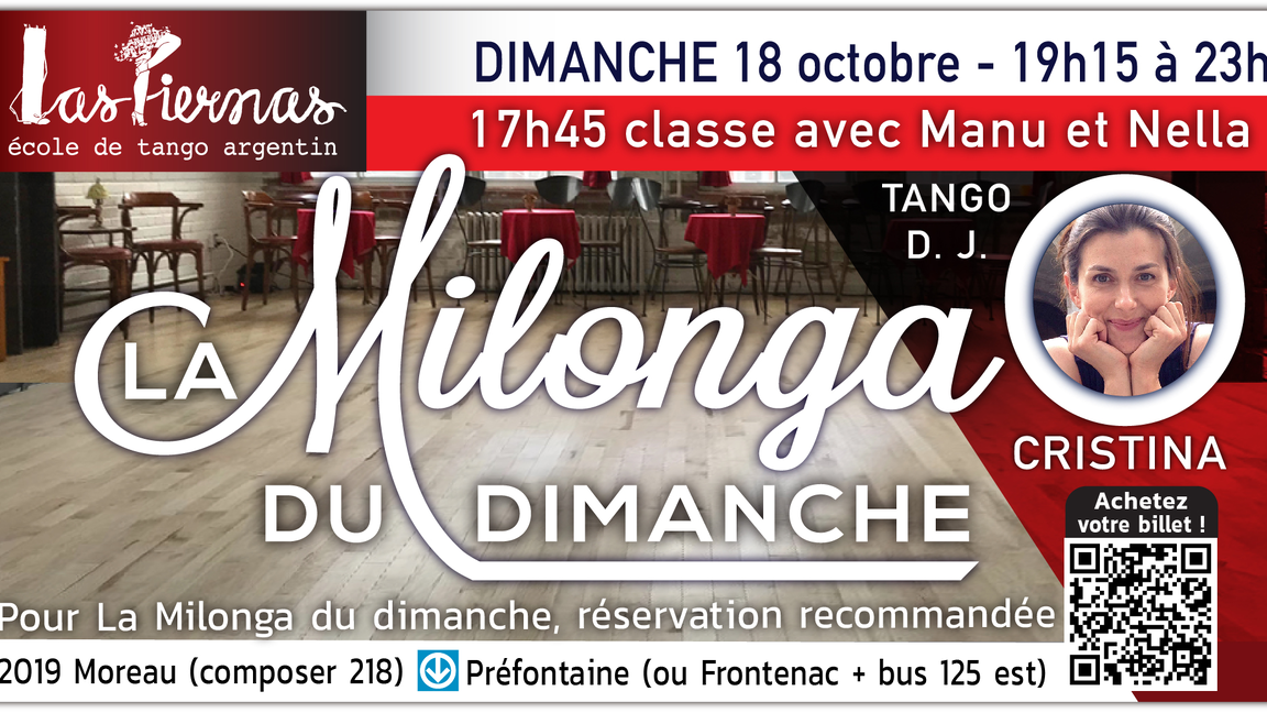 Milonga dimanche 18 octobre