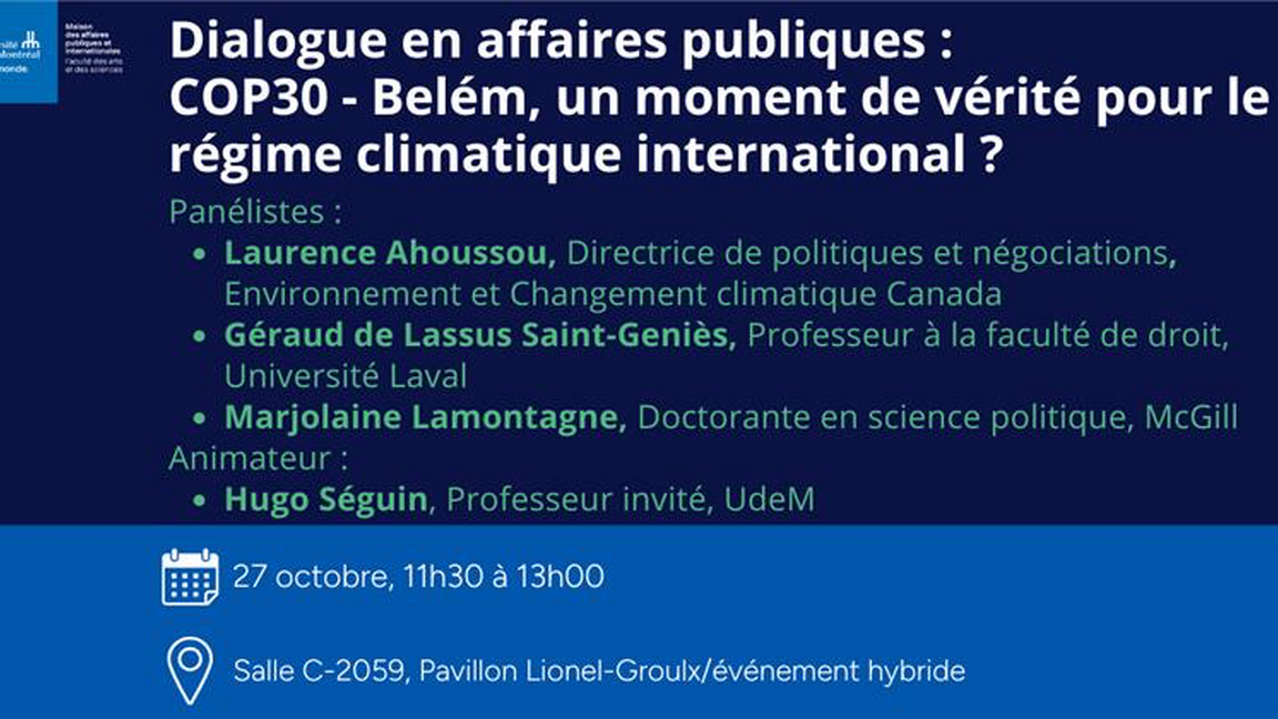 COP30 Belém : un moment de vérité pour le régime climatique international ?