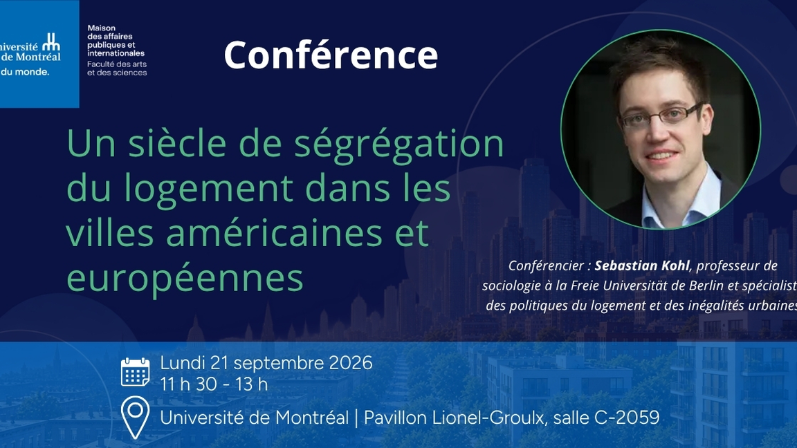 Conférence : Un siècle de ségrégation du logement dans les villes américaines et européennes