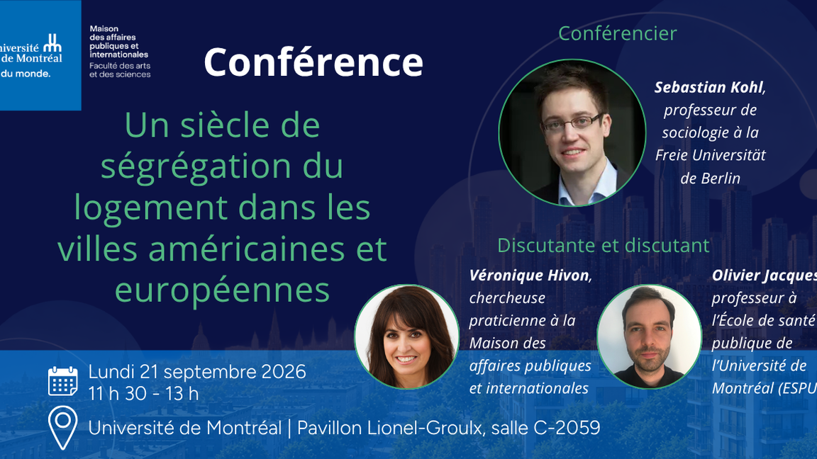 Conférence : Un siècle de ségrégation du logement dans les villes américaines et européennes