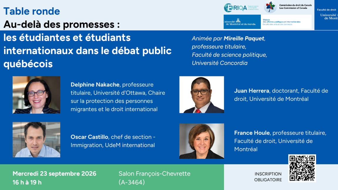 Table-ronde : Au-delà des promesses : les étudiants internationaux dans le débat public québécois