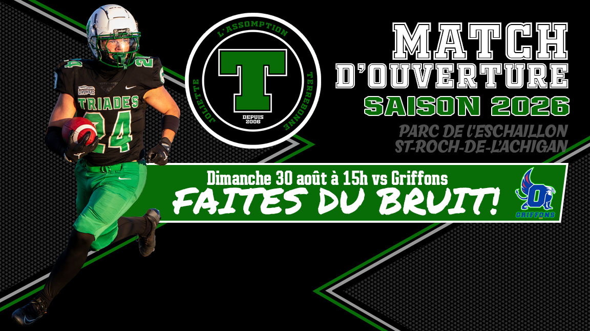 FOOTBALL COLLÉGIAL : Griffon Outaouais Vs Triades Cégep Lanaudière