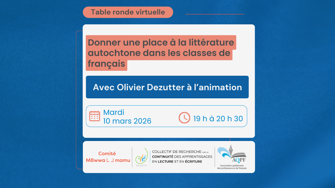 Donner une place à la littérature autochtone dans les classes de français - AQPF 25/26