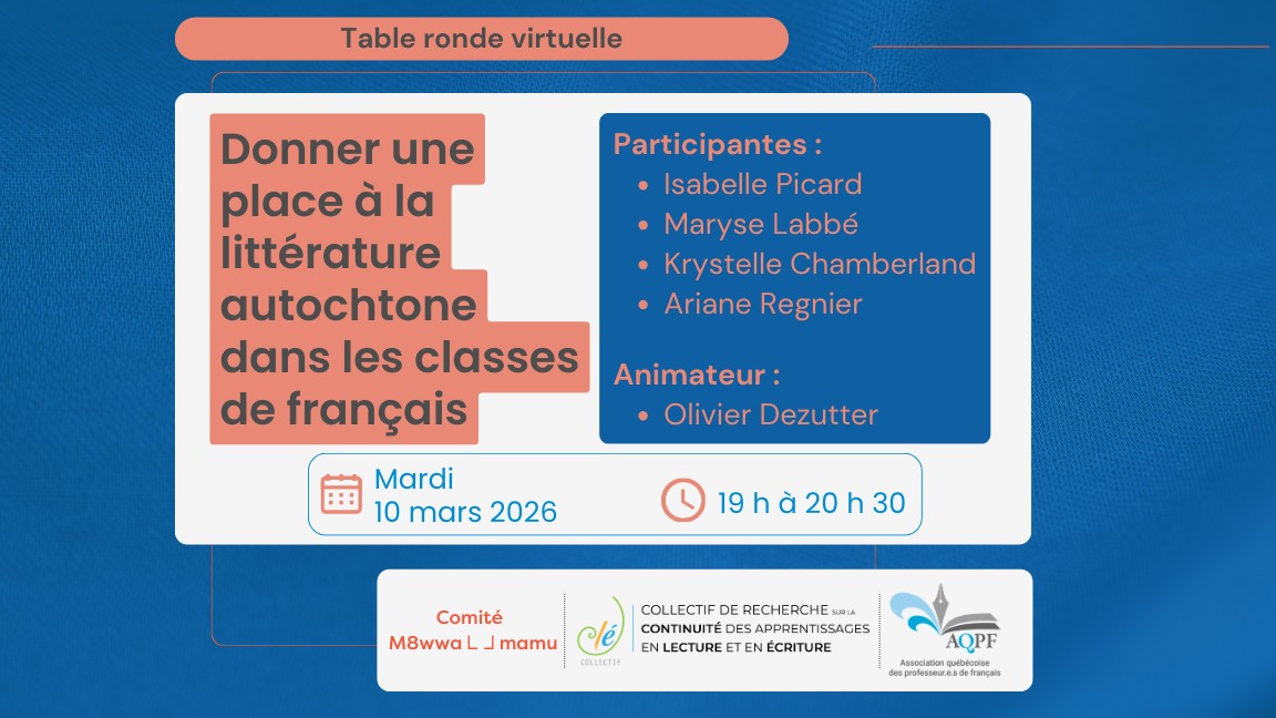 Donner une place à la littérature autochtone dans les classes de français - AQPF 25/26