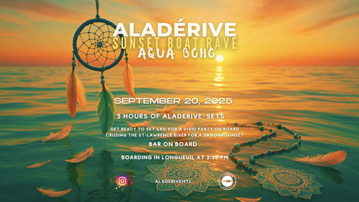 ALADERIVE SUNSET BOAT RAVE: AQUA BOHO