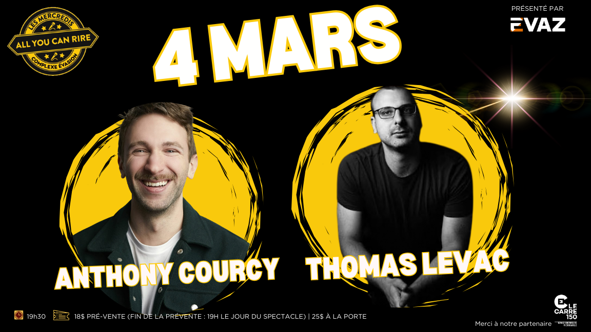 Les Mercredis All You Can Rire : Anthony Courcy & Thomas Levac