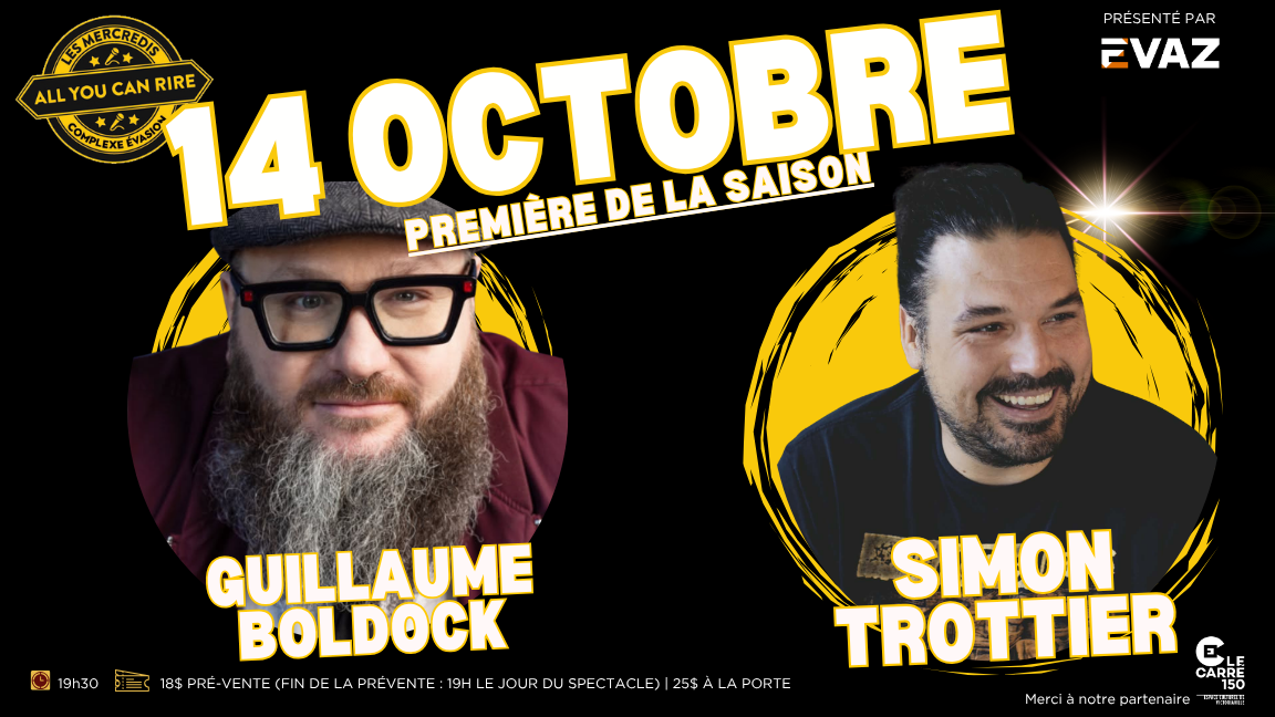 Les Mercredis All You Can Rire : Guillaum Boldock & Simon Trottier