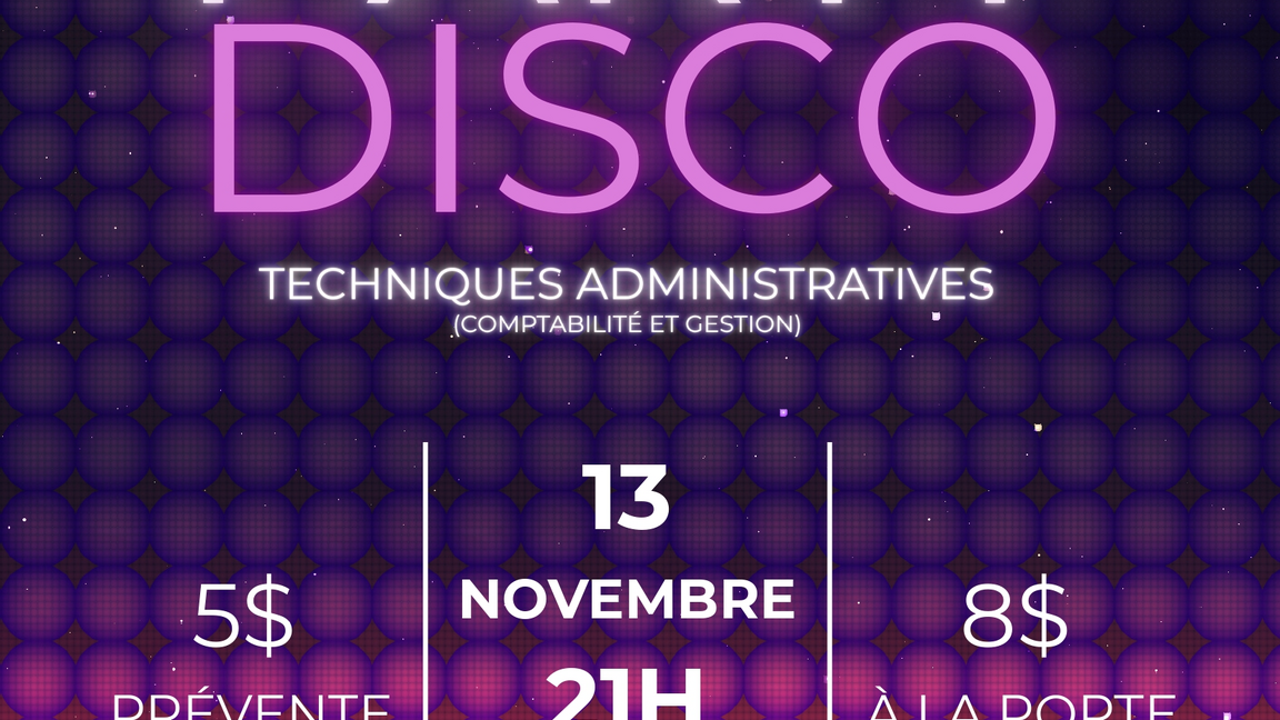 Jeudi 13 novembre - Party Disco