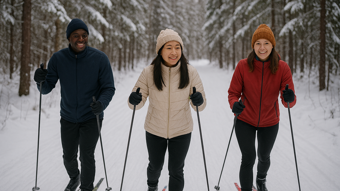 Introduction to cross-country skiing at the Ste-Foy Outdoor Recreation Center