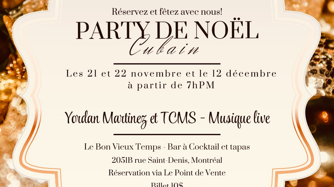 Party de Noël cubain avec Yordan Martinez & TCMS