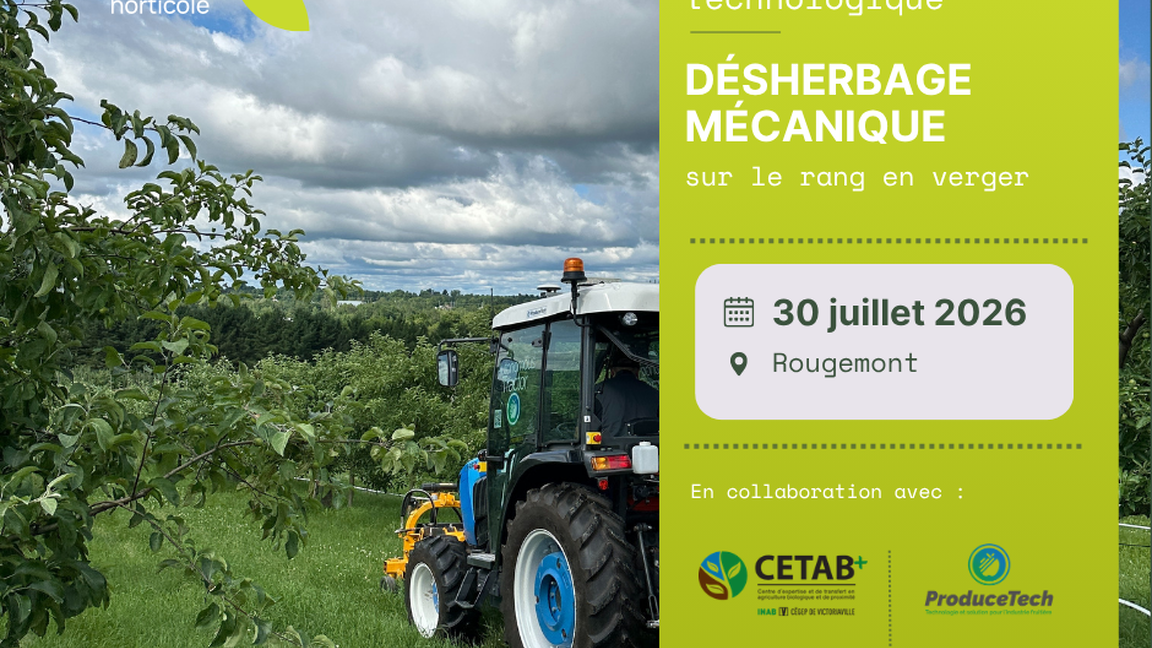 Démonstration de technologies de désherbage mécanique sur le rang en verger