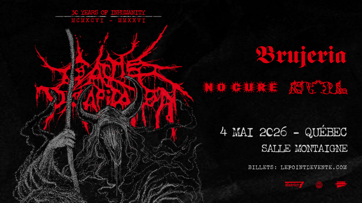 CATTLE DECAPITATION: 30 YEARS OF INHUMANITY TOUR avec BRUJERIA, NO CURE et KNOLL