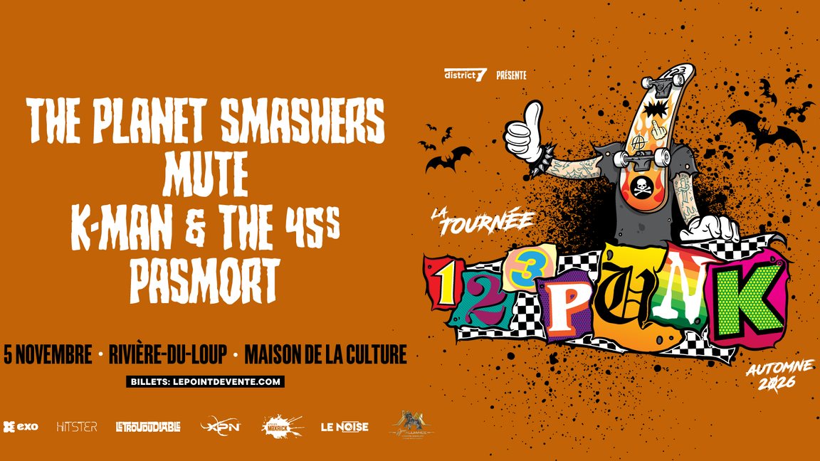 La tournée 123Punk 2026 à Rivière-du-Loup! avec The Planet Smashers, Mute, K-man & the 45s et Pasmort