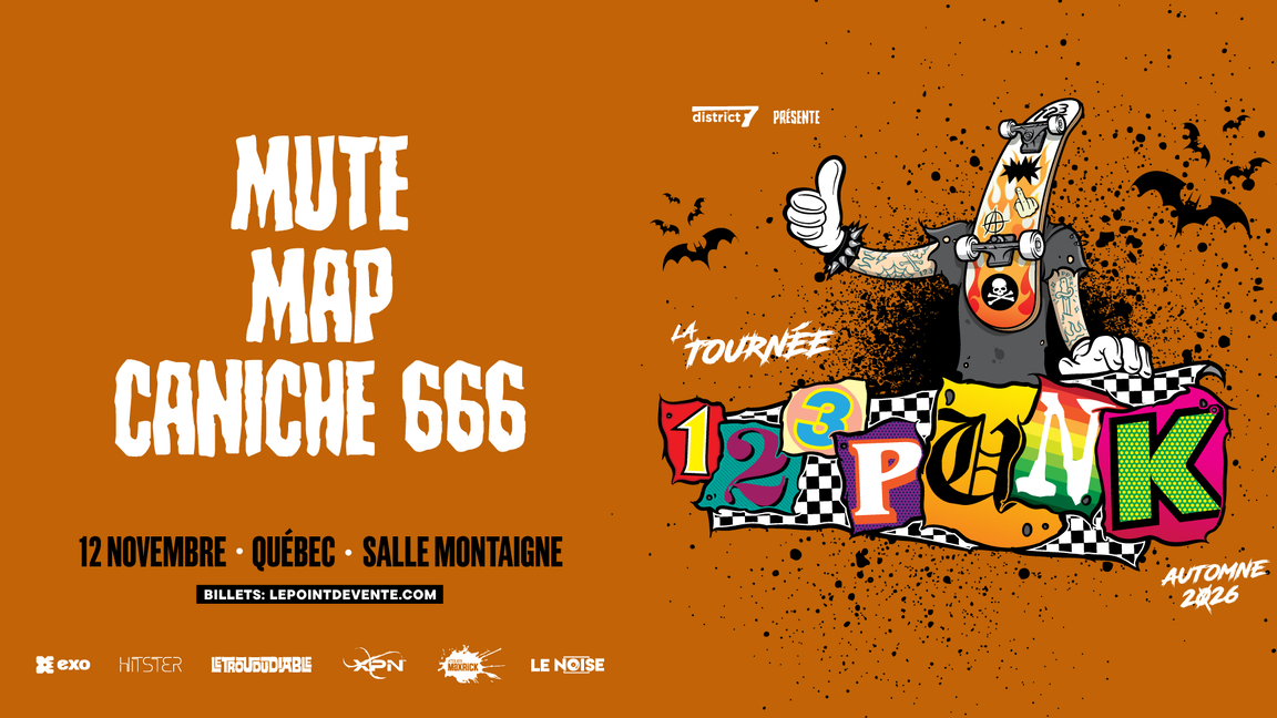 La tournée 123Punk 2026 à Québec! avec MUTE, MAP et Caniche 666