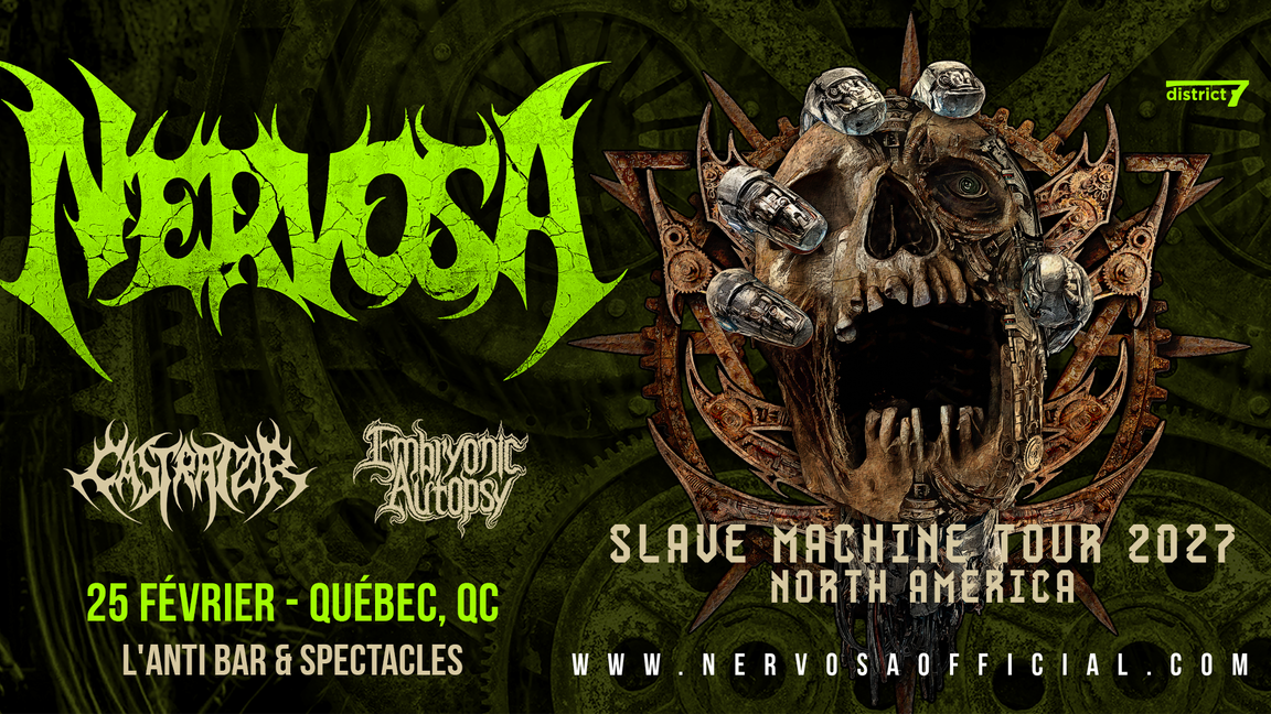 NERVOSA avec CASTRATOR et EMBRYONIC AUTOPSY